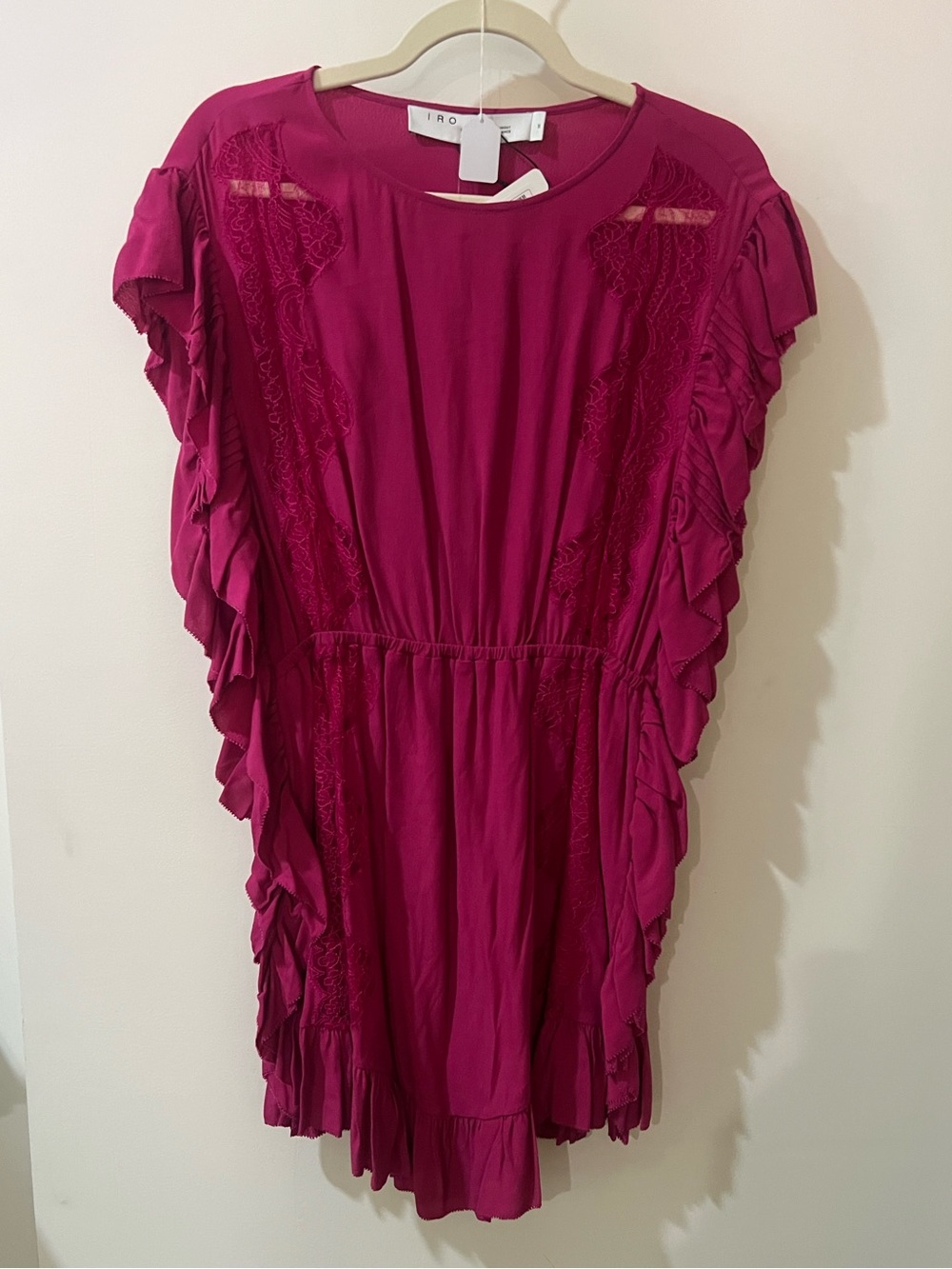 IRO Fuchsia Ruffle Mini Dress - Picture 2 of 6